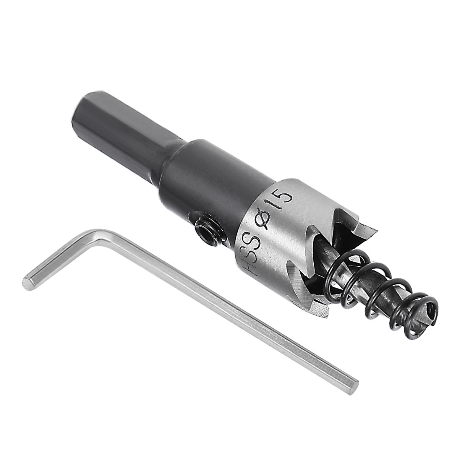 Kozelo 1pcs Hole Saw - [15mm] HSS (High Speed Steel) 4341 Drill Bit Hole Cutter for Stainless Steel Aluminum Metal Wood Plastic Use, Triangular Shank