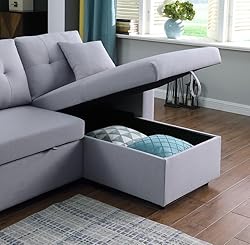 TUTB 93'' L-Shape Convertible Sleeper Sectional