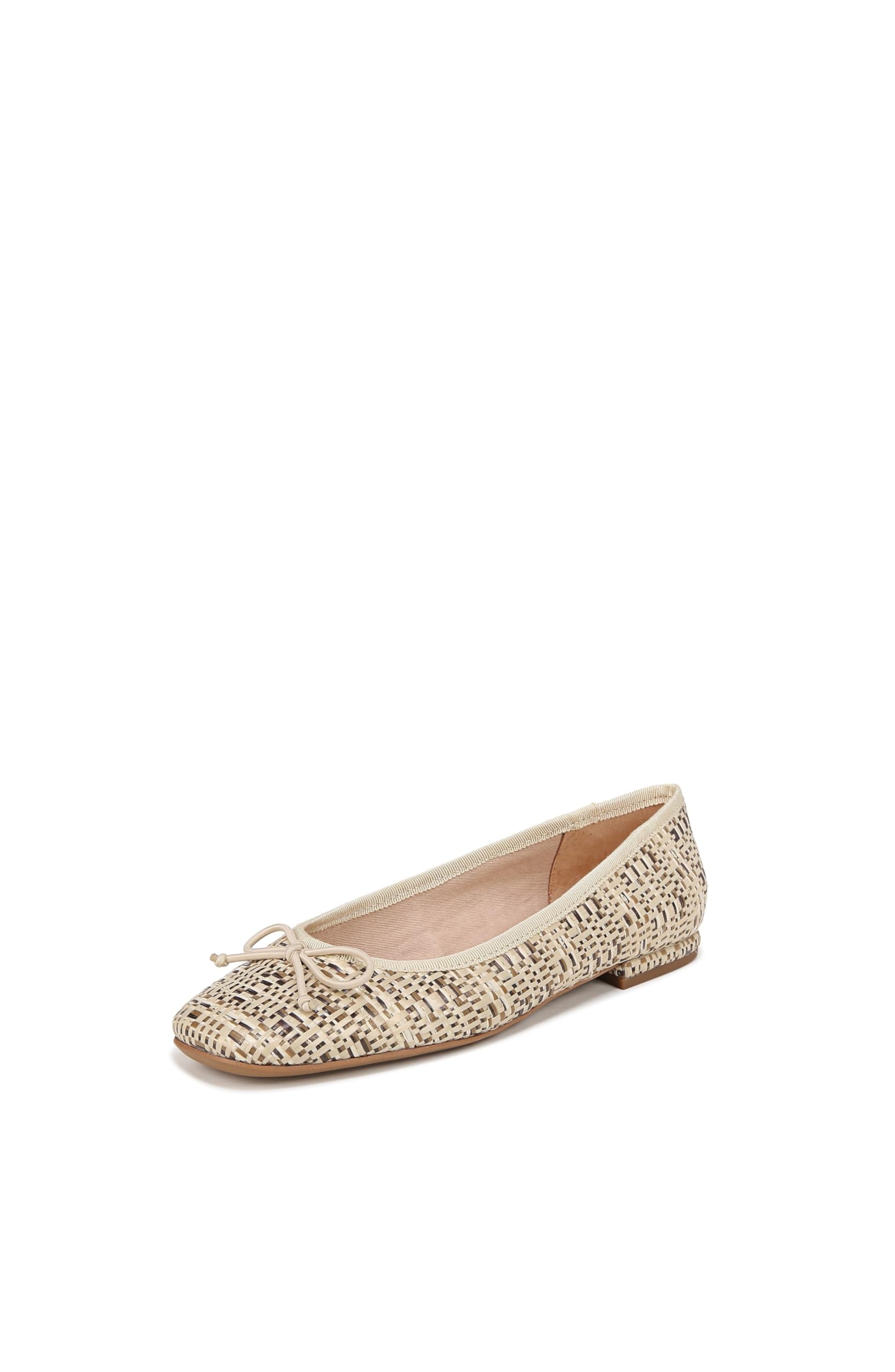 Franco Sarto Womens Abigail Bow Ballet Flats Multi Beige Fabric 10 W
