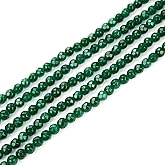 Adabele 180pcs Natural Emerald Green Jade Healing Gemstone 4mm (0.16 Inch) Small Faceted Round Loose Beads Gem Stone Spacer for Jewelry Making GH-B10