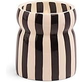 Paddywax Cabana Hand-Painted Scented Candle in Ceramic Reusable Food Safe Jar, Clean-Burn Soy Candle with Approx. 42 Hour Burn Time, Black – Lave Stone, 6.5 oz