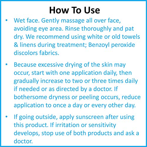 Benzoyl Peroxide 5 Wash Acne Treatment Face Wash & Body Wash Butt & Back Acne Treatment 6.7 oz