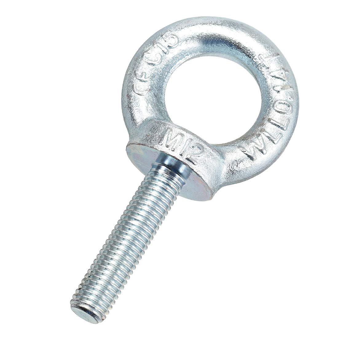 Sourcingmap Lifting Eye Bolt M12 x 50mm Male Thread C15 Carbon Steel for Hanging, Pack of 2