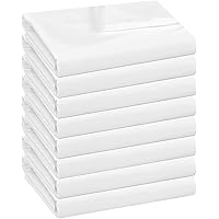 White Queen Flat Sheets Only - 8 Pack Top Sheets Bulk - Soft Brushed Microfiber - Bedding Essentials- Wrinkle & Stain Resista