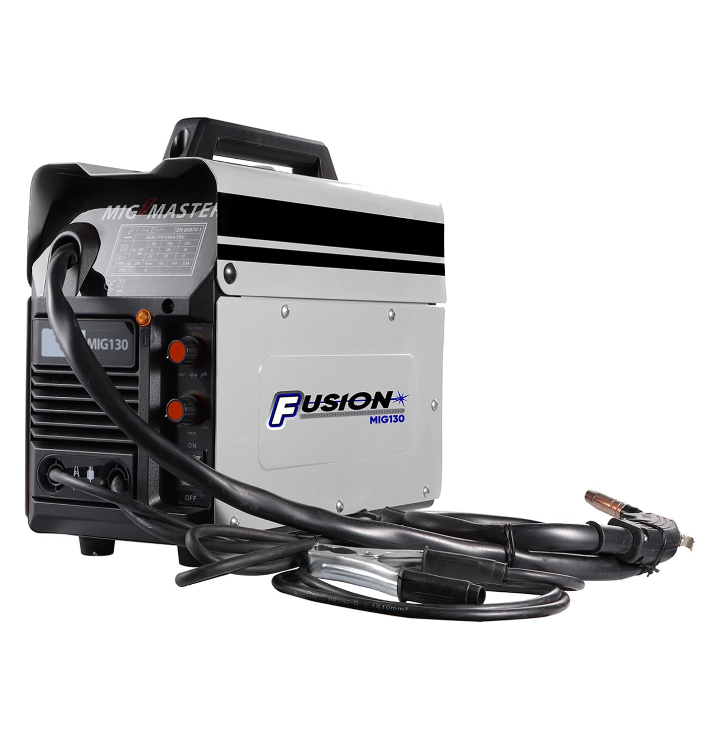 Autojack MIG130 Gasless MIG Welder with 130 Amp Non Live Torch Flux No Gas Welding and 1mm Flux Cord Wire