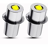 WINETIS 2Pcs 3V P13.5S LED Flashlight Bulb Replacement for 2-Cell U.S. Army &amp;Military MX-991 Fulton Government &amp; Military KPR102 (K1) (PR31) Krypton PR Torch Lantern Work Light Maglit Upgrade Bulbs