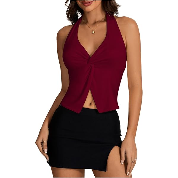thumbnail image 2 of SweatyRocks Women's Plus Size Colorblock Criss Cross Tank Top - Patchwork Sleeveless Casual Tops 2 of 11