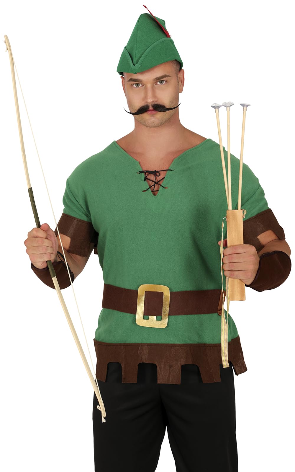 FIESTAS GUIRCA Toy Bow and 3 Arrows – 105 cm Costume Accessory for Native American or Medieval Warrior – Carnival, Halloween & Costume Parties