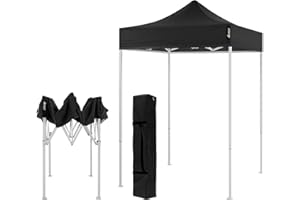 American Phoenix Canopy Tent 5x5 feet Party Tent [White Frame] Gazebo Canopy Commercial Fair Shelter Car Shelter Wedding Party Easy Pop Up (Black)