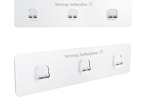 KINCMAX 2-Pack Strong Sticky Waterproof Heavy-Duty Wall Adhesives, Shower Caddy Adhesive Replacement Stickers, No-Trace Wall Adhesives Hook Strip for Shower Caddy, Kitchen Racks, Bathroom Shelf