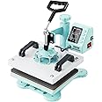 VEVOR Heat Press, 12x10 inch Heat Press Machine, 360° Swing Away T-Shirt Pressing Machine, Fast and Even Heating, Digital Precise Control, Heat Transfer Machine for T-Shirts/Pillows/Bags, Green