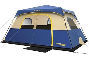 FanttikOutdoor Camping Tent 4/6/8/10 Person Instant Cabin Tent Setup in 60 Seconds with Rainfly & Windproof Portable with Carry Bag for Family Camping & Hiking, Upgraded Ventilation