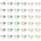 Craftdady Crystal Rhinestone Heart Link Charms 36pcs Alloy Metal Connector Charm Light Gold Love Butterfly Dangle Charm Bracelet Pendants 14x23mm for DIY Craft Earring Jewelry Making