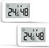 DOOMAY 2-Pack Mini Hygrometer Indoor Thermometer Humidity Gauge Celsius LCD view 1