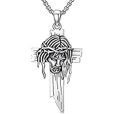 Lattd Jesus Cross Necklace 925 Sterling Silver Christian Cross Pendant Religious Jewelry Gifts for Men Women, w/Stainless Steel Chain 22”+2”