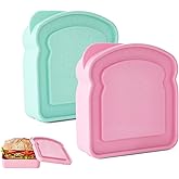 Dfqsofd 2Pcs Sandwich Containers, Reusable Plastic Food Storage Sandwich Box with Lid Sandwich Containers for Lunch Box for Adults & Families Office Camping. Microwave & Dishwasher Safe