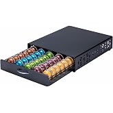 ZCDCP Nespresso Pod Holder Vertuo pod Storage Drawer Black Metal Coffee Pod Holder for Vertuoline Capsule Orgainzer 50 Pods
