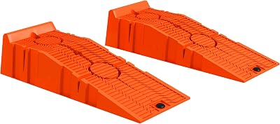 DURHAND 2 Pack Car Ramps 5 Ton Heavy Duty Plastic Vehicle Ramp Orange 91x30x21cm