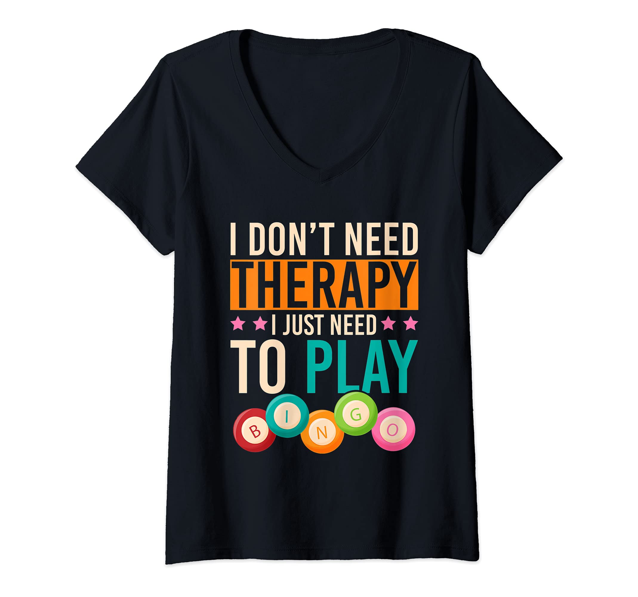 Womens Funny Bingo Player Gift Lottery Gambling Lotto Winner Bingo V-Neck T-Shirt