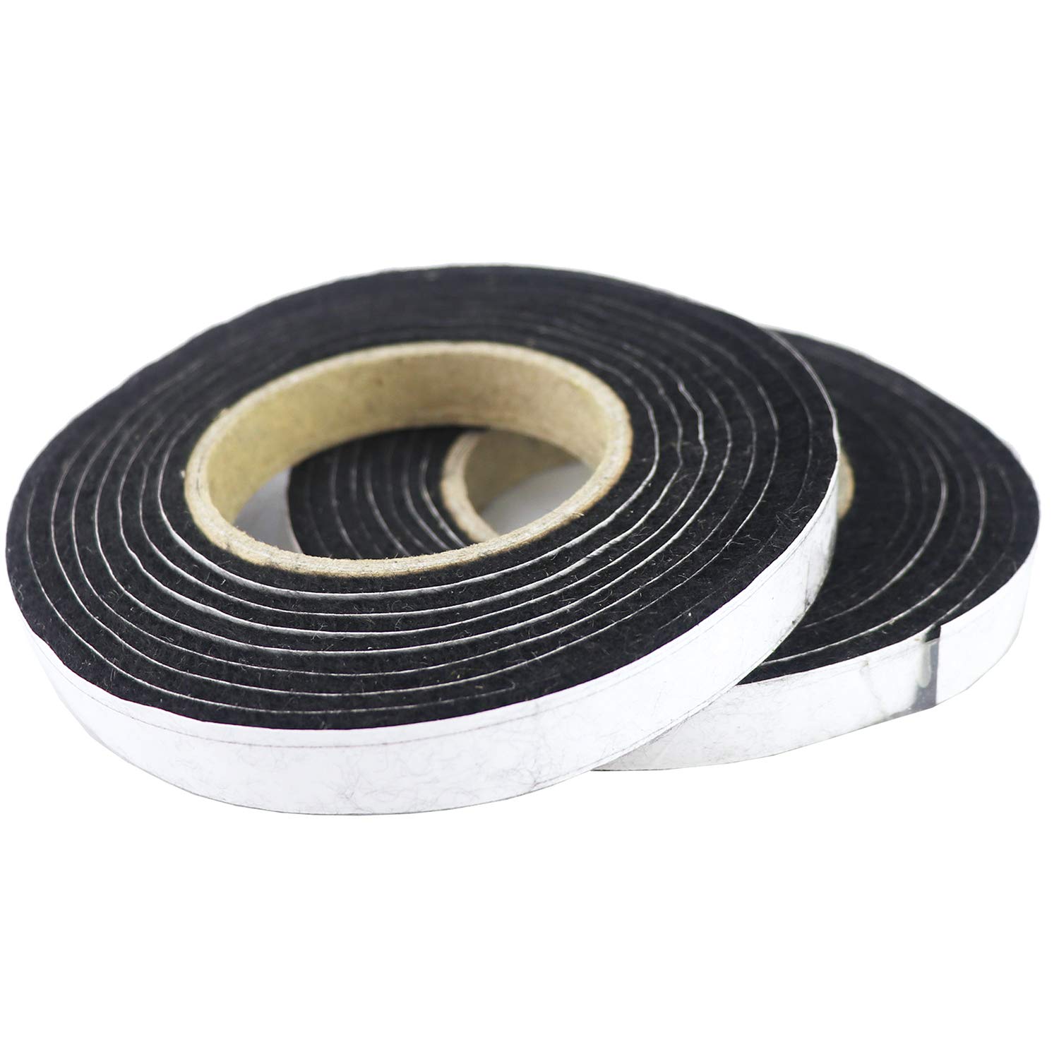 LANUCN BBQ Smoke Seal Strip/Self Stick Leak Proof Smoker Gasket/Oven Door Seal Hopper Lid Sealing Strip/Smoke Keeping Strip/Heat Resistant Grill Gasket (8.2ft,1/2'',1/8'',2 Pack) (Black)