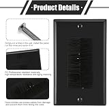 Misuyue Brush Wall Plate 2 Pack Black Cable Management Cover for Outlets view 3