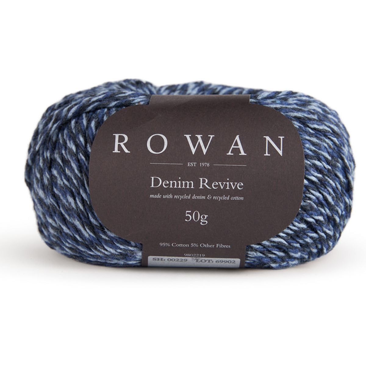 Rowan Denim Revive Indigo 95% Cotton 5% Other Fibers Yarn - 50g