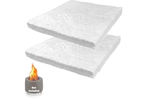 SIMOND STORE 2 Pcs Ceramic Wool to Extend Burn Time – Ceramic Wool Wick Sponge Ceramic Fiber Insulation for Portable Tabletop Fire pits, Small Fireplaces, Bioethanol Fireplaces – 24” x 12” x 1” (Thick)