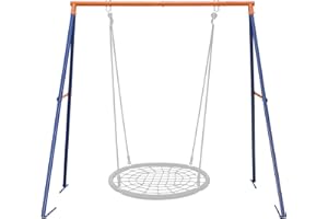 SUPER DEAL Swing Stand A Frame Heavy Duty Extra Large Full Steel Stand with Ground Stakes for Saucer Swing Chair Swing Web Swing, 440lbs Capacity All Weather Fun for Kids Outdoor Backyard
