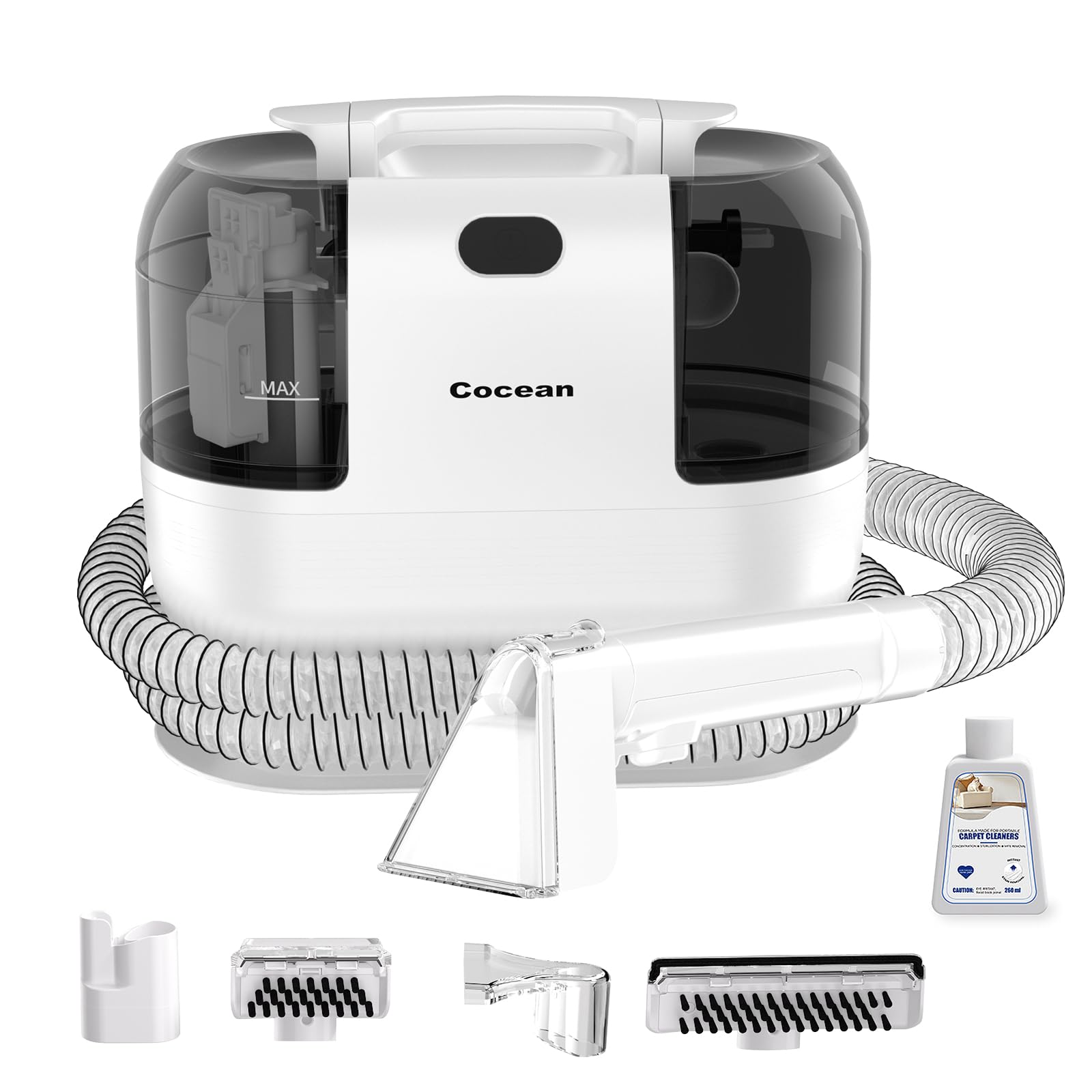 Photo 1 of *Missing items/No brush*COCEAN Multi-Purpose Portable Carpet and Upholstery Cleaner, Carpet Cleaner Machine Powerful Suction Spot Cleaning, Deep Stain Cleaning for Carpet, Car Seats, Pets, Couches, with BrushHead