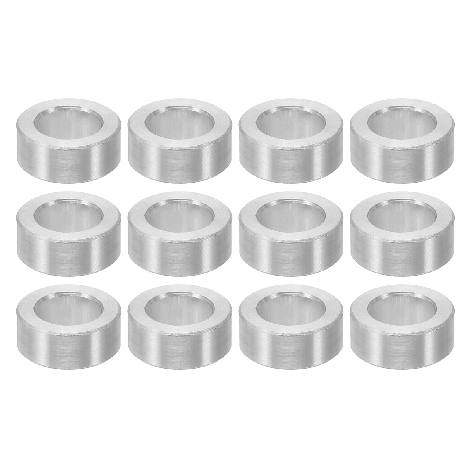 PATIKIL M6 Aluminum Spacers, 12 Pcs Metal Spacers Aluminum 6.2mm ID x 10mm OD x 4mm l Aluminum Spacer Screw Standoff Round for 1/4 or M6 Screw Bolts