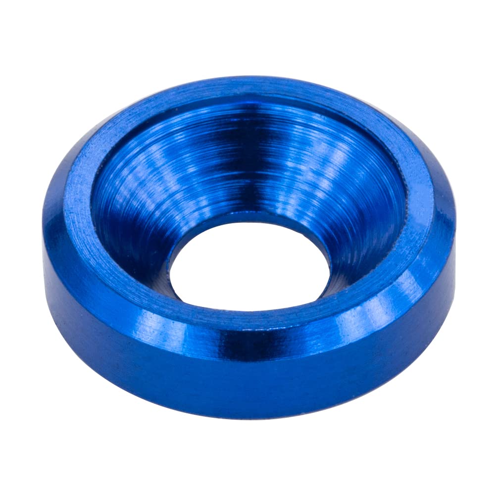 Photo 1 of [60PCS] M3 Finishing Countersunk Washers, Anodized Aluminum Alloy, Head Washers Gaskets Cup Shim for Screw RC/FPV/PC/Drone/Mechanical Accessories Parts, Blue