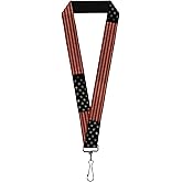 Buckle-Down Lanyard - 1.0" - Vintage Us Flag Stretch Accessory