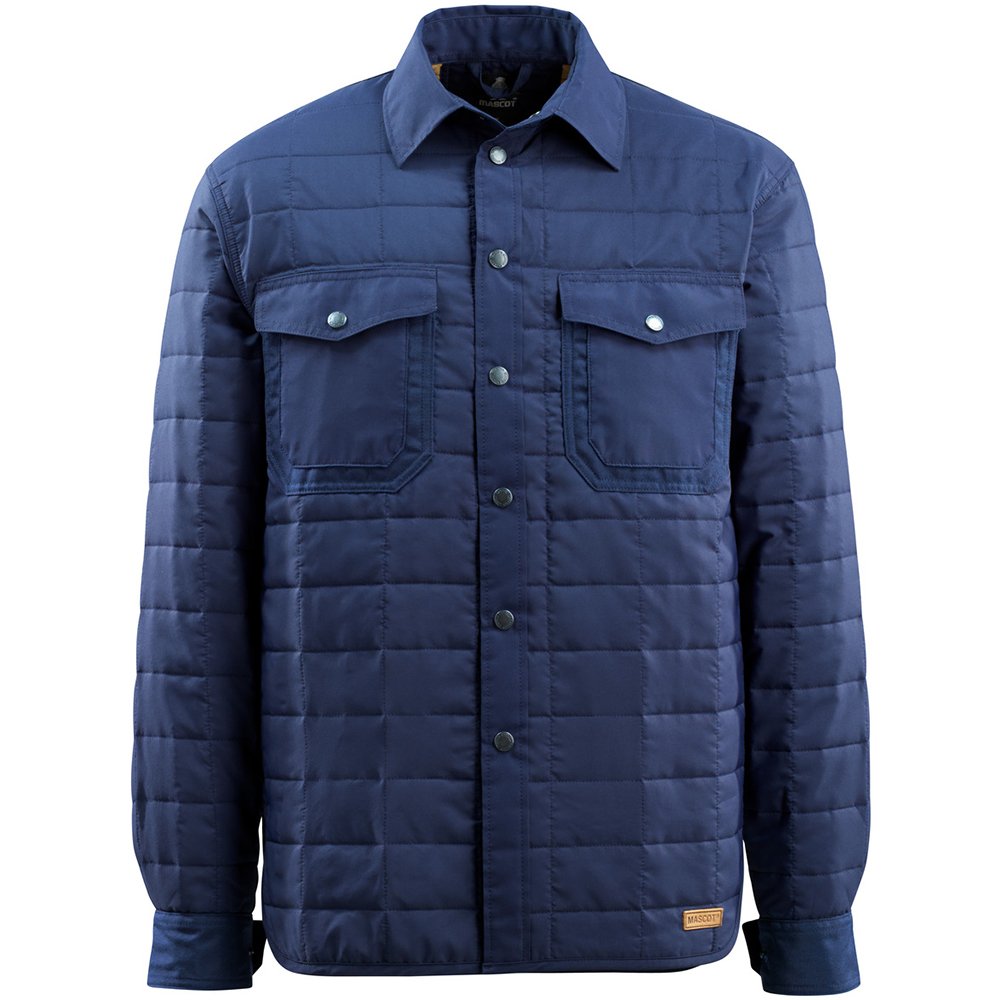 Mascot 15304-097-01 Hoboken Hardwear Press Studs Shirt with Lining, Size S, Navy