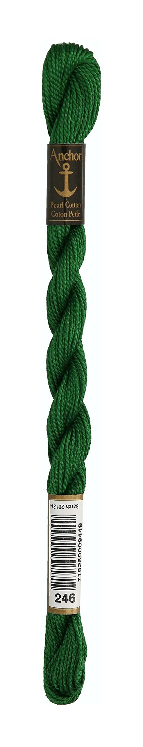 Anchor pearl thread, embroidery thread, Cotton, 00246 Flaschengrün, flaschengrün