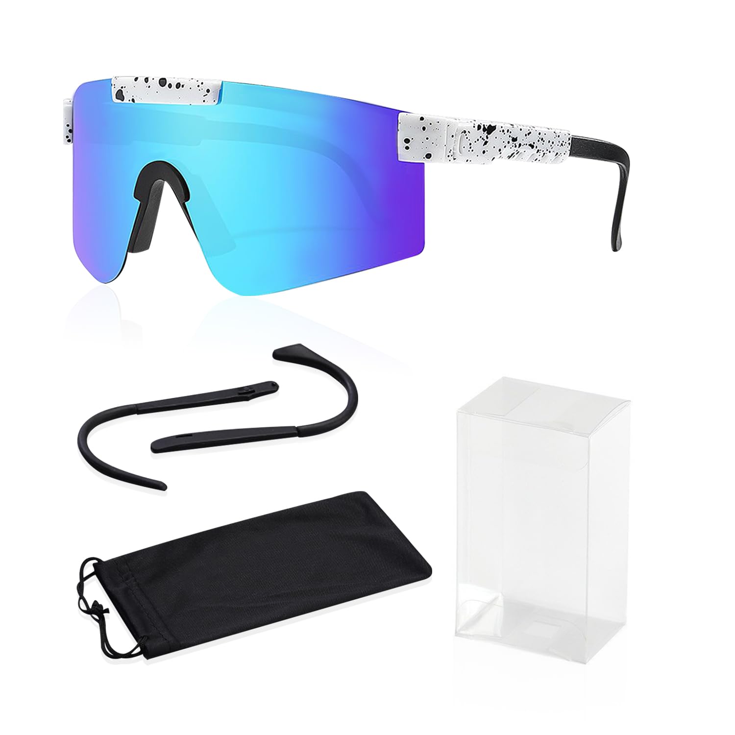 YSDYY Polarized Sports Sunglasses, With Bag, Case, Temples - Windproof, Outdoor