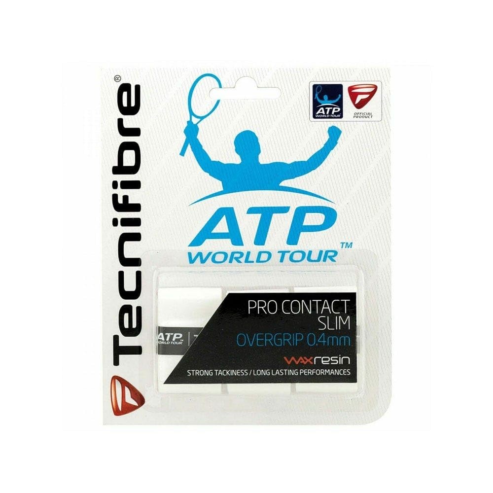 Tecnifibre Contact Slim Tennis Grip White (3 Grip Pack)