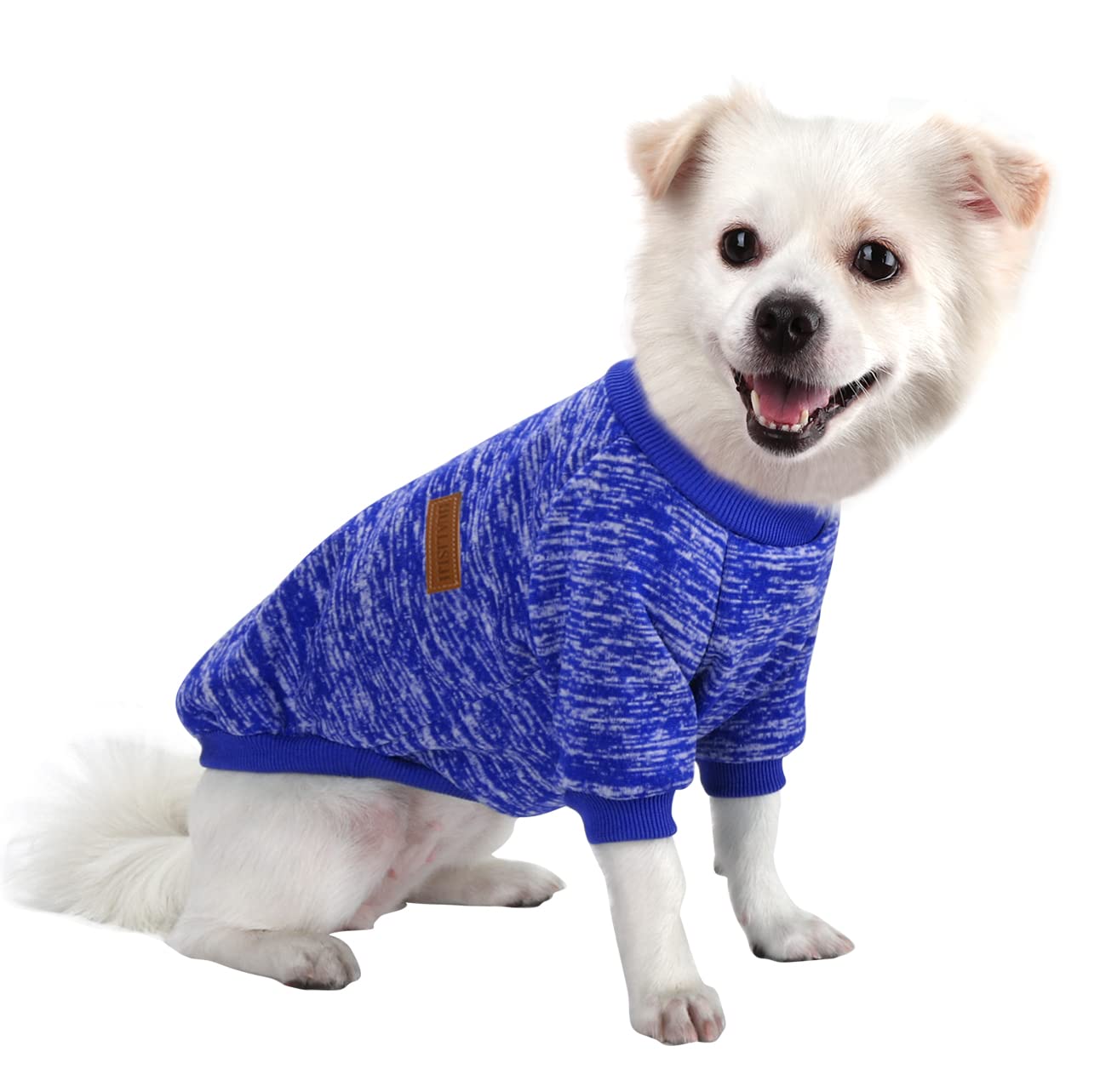 HuaLiSiJi Small Dog Jumper Chihuahua Jumper Dog Christmas Sweater Fleece Inside Soft Cozy, Colour Vibrant Easy to Take On and Off (Dark Blue, XS