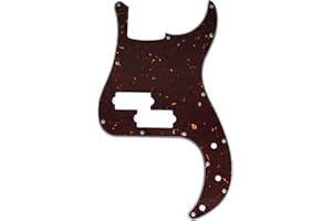 Musiclily Pro 13-Hole Bass Pickguard for SQ Affinity PJ Precision Bass, 4Ply Tortoise Shell