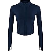 UANEO Workout Tops for Women Cropped Workout Jackets for Women Yoga Athletic Jacket