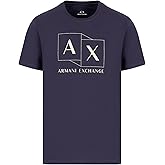 Armani Exchange Mens Slim Fit Mercerized Cotton Jersey Ax Box Logo Tee