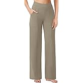 AFITNE Womens Wide Leg Pants High Waisted Business Casual Pants 29"/31" Pull On Dressy Yoga Lounge Trousers