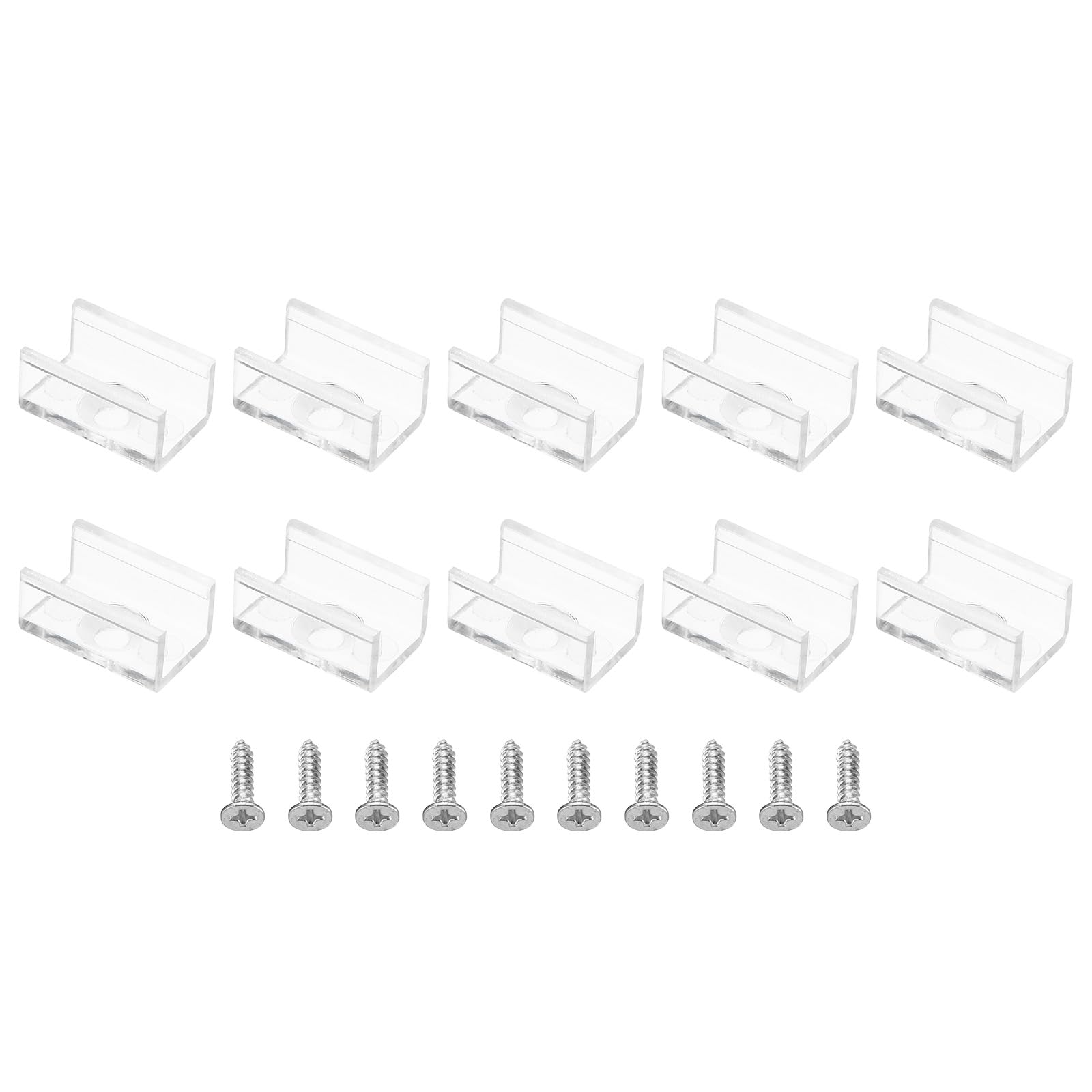 PATIKIL LED Strip Light Clips, 40 Pack Mounting Bracket Fixing Clips Plastic Clamp Holders with Screws for 9.5mm-10mm Neon RGB Light Cable Ribbon, Clear