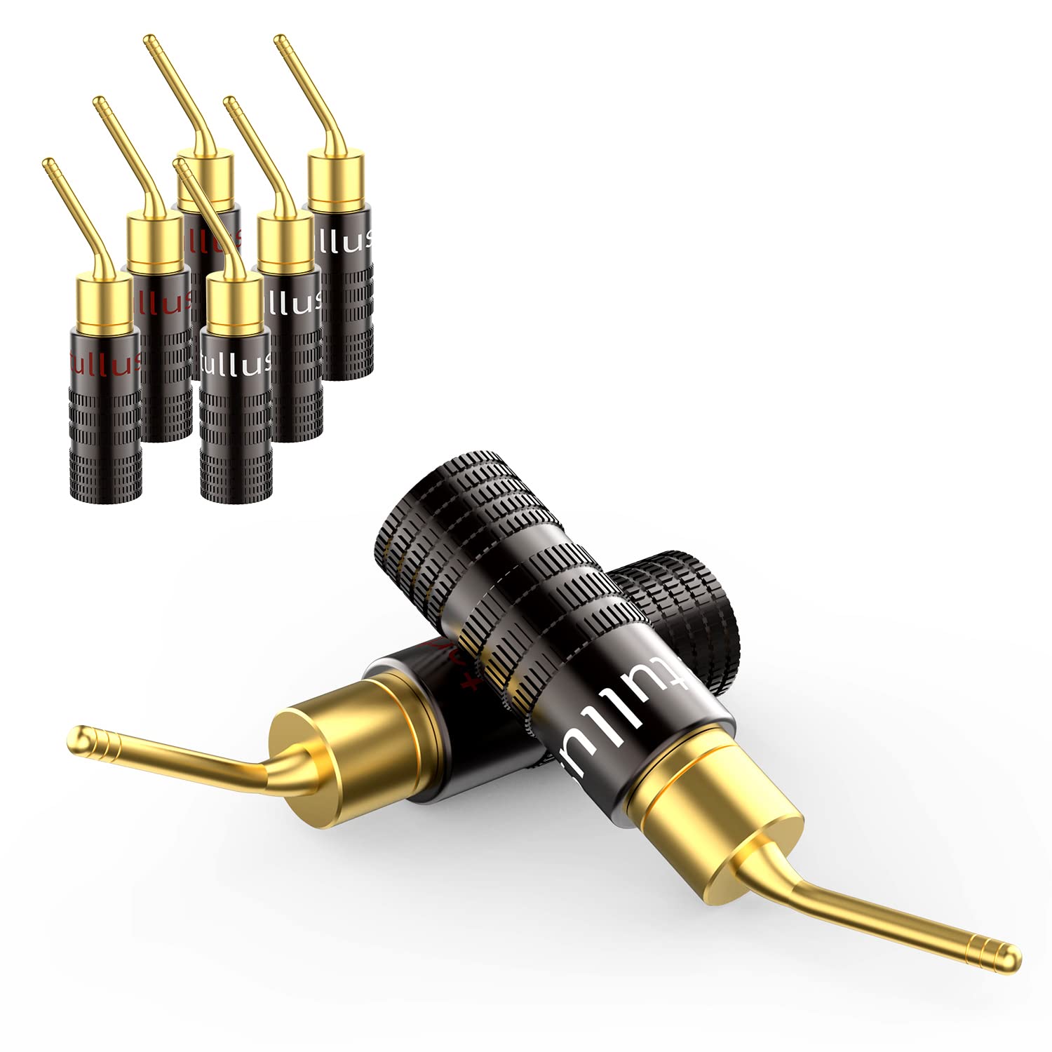 Tertullus 8 Pcs Speaker Pin Connectors 24k Gold Plated Banana Plug Screw Type Speaker Pin Banana Plugs Speaker Cable Connectors Adapter โ image 1