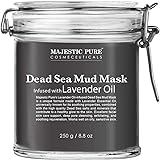 MAJESTIC PURE Dead Sea Mud Mask with Lavender Oil - Natural Face and Skin Care - Helps Reducing Pores and Appearances of Acne