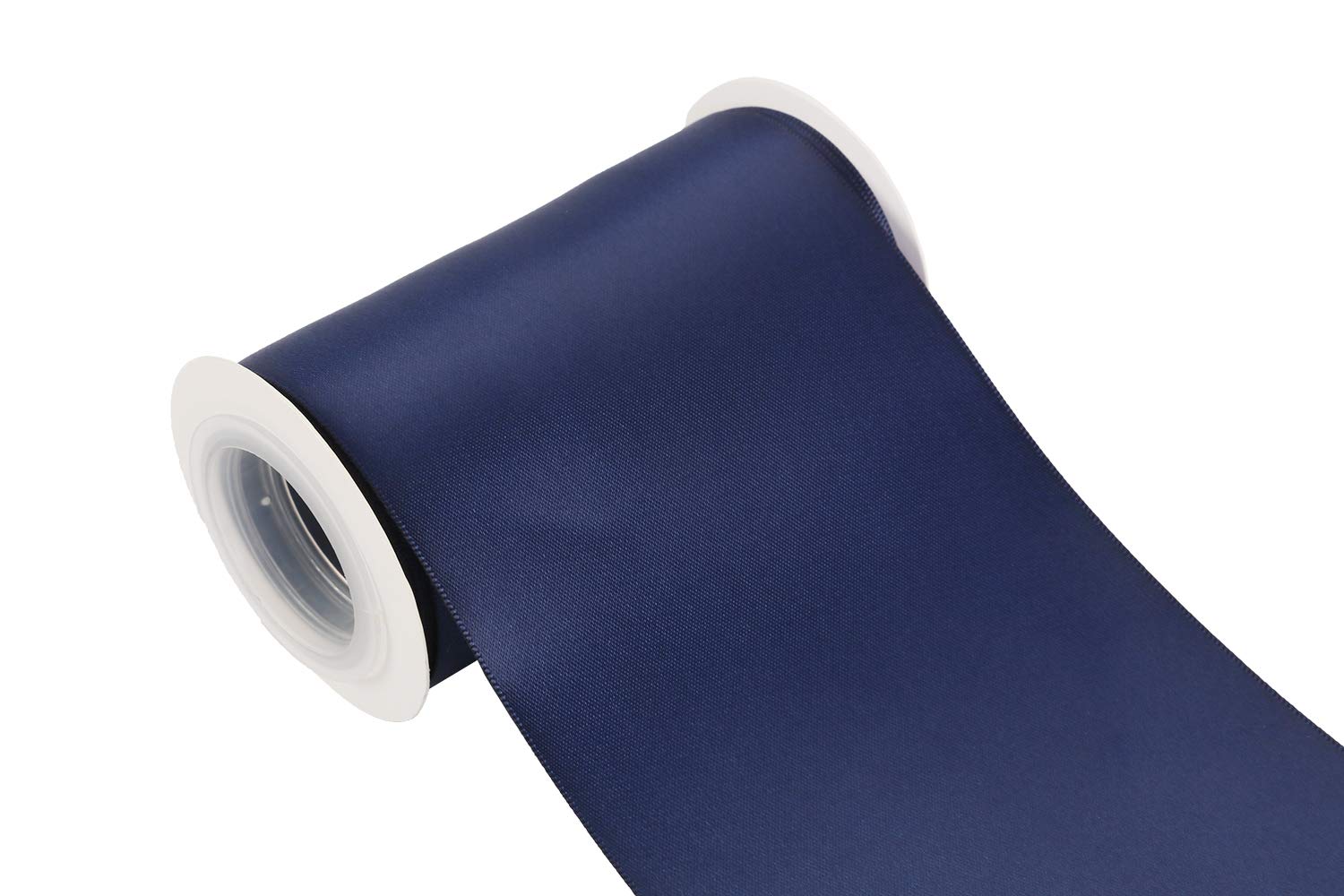 Joycrosso 100mm Double Faced Satin Ribbon 4.5 Meters-Roll Set for Chair Sash Gift Wrapping Party Favor Home Decoration Craft Supplies, Navy