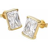 Waterproof Stud Earrings for Women | Hypoallergenic Earrings | Gold Plated Studs | Silver Studs | 18K Gold PVD Plated | Tarnish Free Jewelry | Cubic Zirconia Earrings