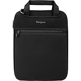 Targus Vertical Slipcase Laptop Messenger Bag, Black - Hideaway Handles with Cross Shoulder Strap and Protective Padding, Fits 14" Laptop (TSS913)