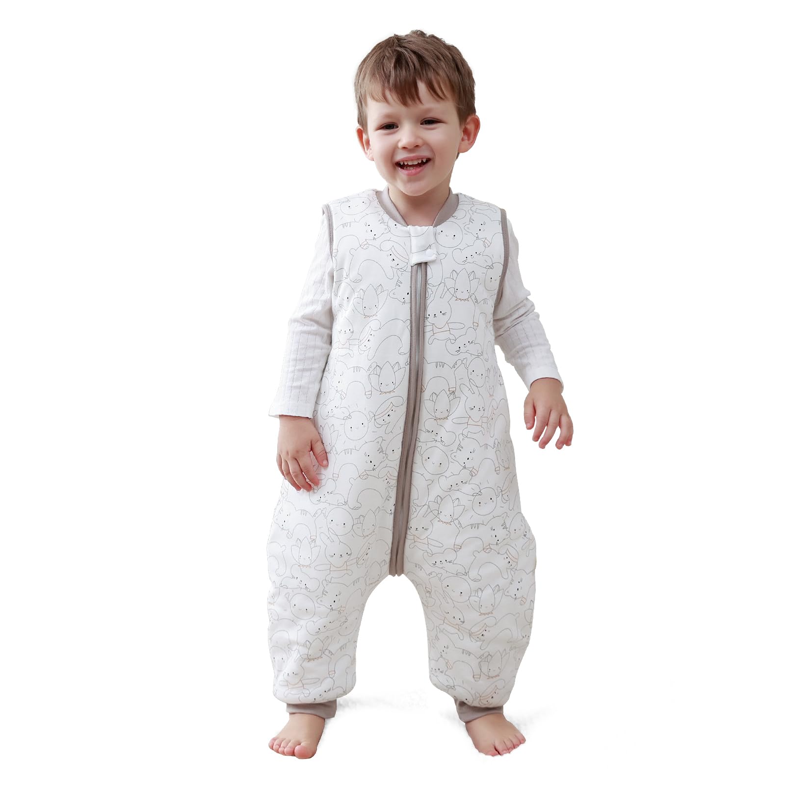 MIKAFEN Baby Winter Sleeping Bag with Feet,Cotton Kids Sleeping Bag 2.5Tog with Legs, Kitten 90cm/3-4years — image 1