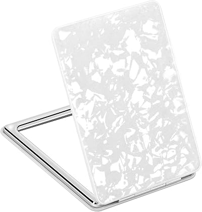 YTZJ Direct Delicate 2-Sided Travel Vanity Mirror White, 1X/2X Magnifying
