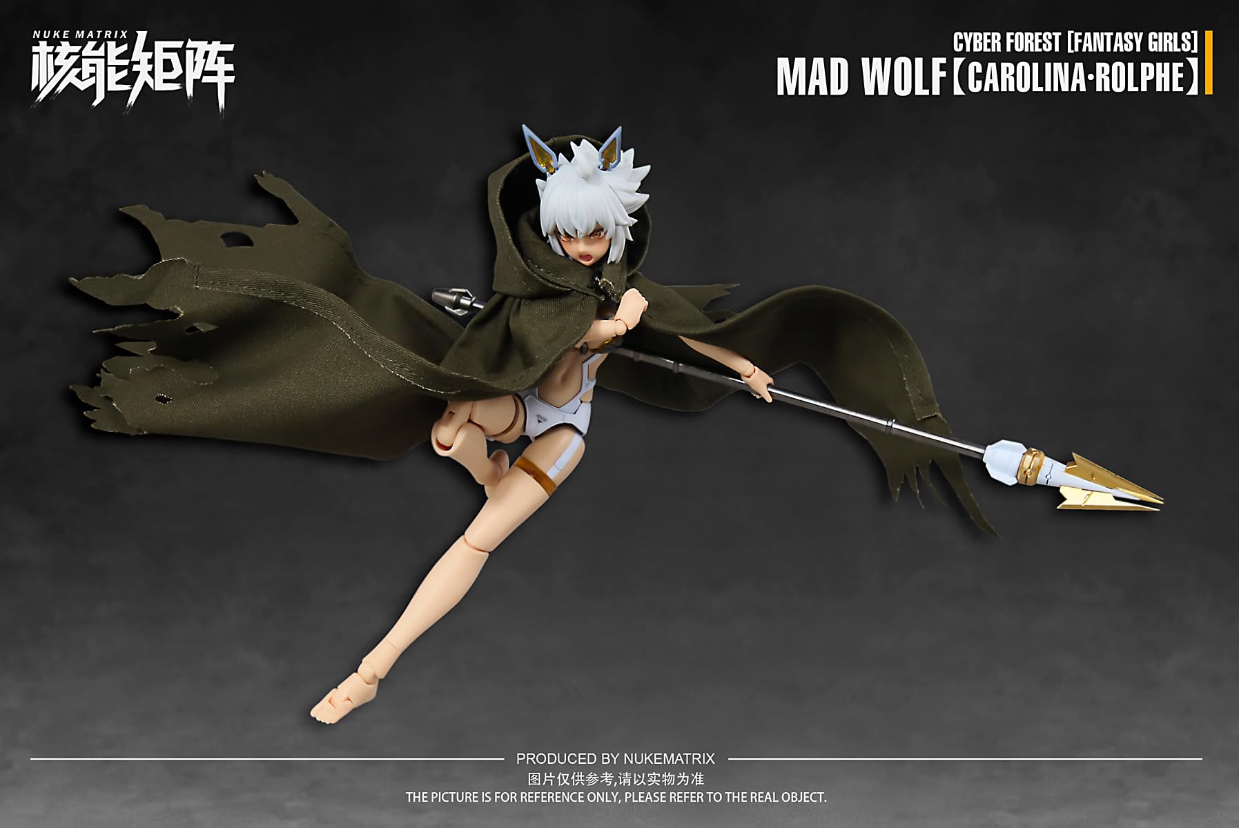 HiPlay Nuke Matrix Plastic Model Kits: Cyber Forest Fantasy Girls, MAD Wolf Carolina, Rolphe, Mecha Musume, Anime Style 1:12 Scale Collectible Action Figures DN